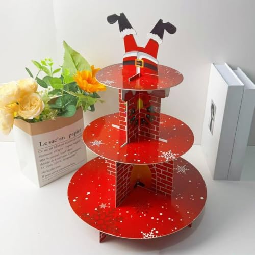 Présentoir à gâteaux Père Noël 3 étages, la solution pour table encombrée
