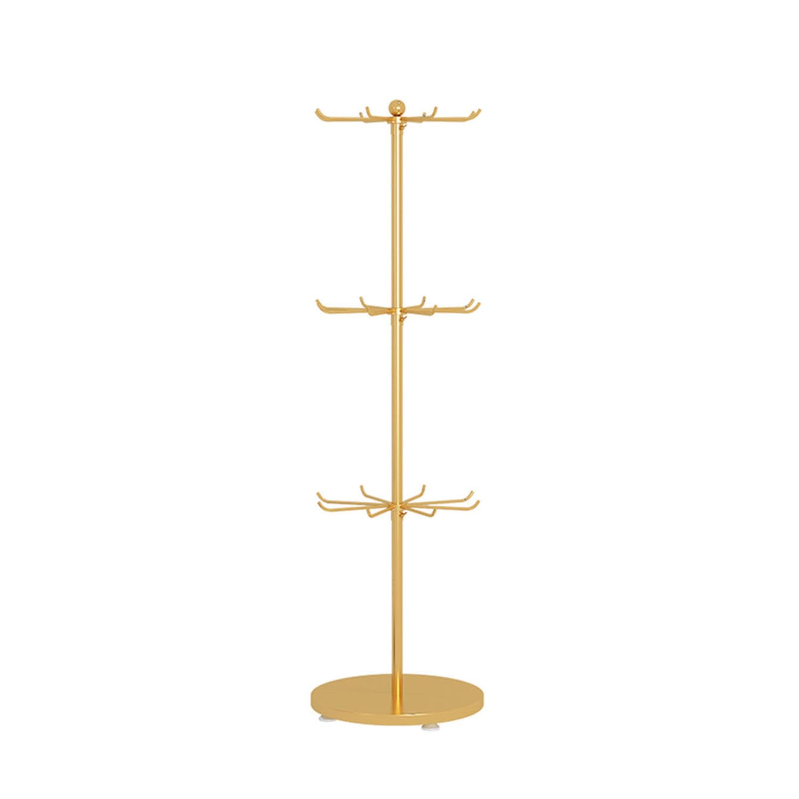 Présentoir à sous-vêtements, étagère à Chaussettes rotative dorée à 3-4 Niveaux - Organisateur de vêtements élégant pour la Maison et Le Commerce, Rangement Polyvalent pour chausso