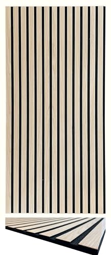 3D Akustik Lamellen Wandpaneele Holzoptik 104x52 cm – Leicht & Schallabsorbierend, Echtholz auf PET Filz, Design für Wand & Decke, 10 mm stark (11001B)