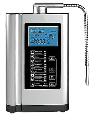 Upgraded Alkaline Water Ionizer Machine, Built-in a Filter, Produces pH PH 3.5-10.5 Water, 7 Water Settings, Up to -570mV ORP, 8000L Per Filter/Auto-Cleaning/Intelligent Voice(Silver)