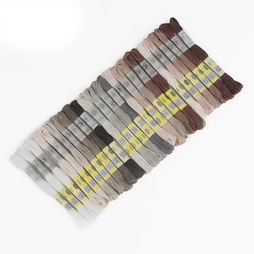 Image of 25 Skeins Double Mercerized Egyptian Cotton Embroidery Floss 8.75 Yards Per Skein for Cross Stitch Thread, Friendship Bracelets Floss, Craft Floss, Embroidery Floss Set (Set 18 (25 Skeins))