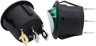 Round Rocker Switch ON-OFF With Lamp (Green) 3Pin (KCD1-T125)