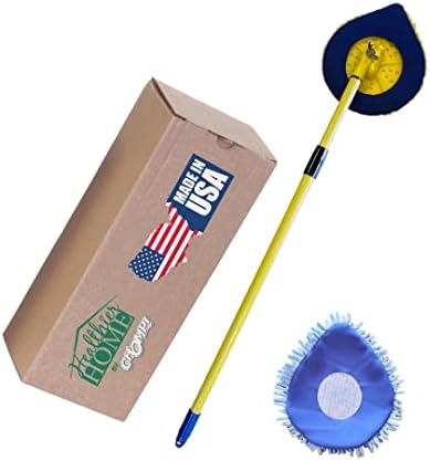 CHOMP Long Handle Wall Cleaner, 5 Minute CleanWalls Extendable Wall Washer, Ceiling Cleaner, Baseboard Duster, Telescoping Dry Dust and Wet Wash Cleaning Mop with Washable Microfiber Pad