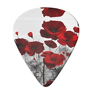 Ensemble de 6 médiators de guitare fleur de coquelicot rouge pour guitare acoustique, guitare électrique, basse, ukulélé… - Les Beatles, Paul McCartney, John Lennon, RIngo Starr, George Harrison Ensemble de 6 médiators de guitare fleur de coquelicot rouge pour guitare acoustique, guitare électrique, basse, ukulélé… – Image 3