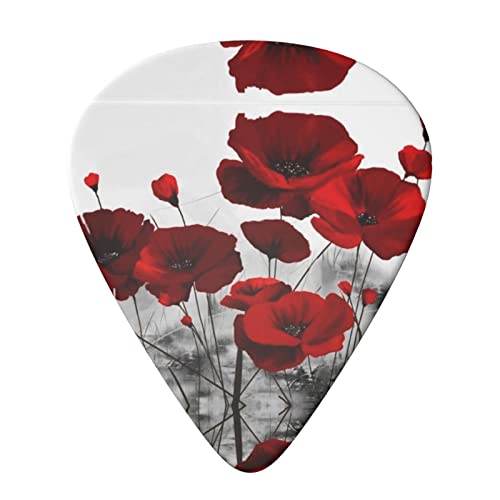 Ensemble de 6 médiators de guitare fleur de coquelicot rouge pour guitare acoustique, guitare électrique, basse, ukulélé… - Les Beatles, Paul McCartney, John Lennon, RIngo Starr, George Harrison Ensemble de 6 médiators de guitare fleur de coquelicot rouge pour guitare acoustique, guitare électrique, basse, ukulélé… – Image 4