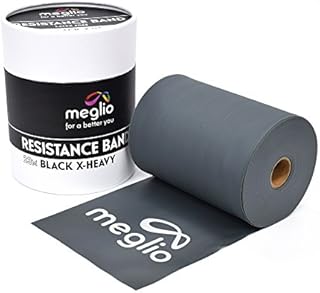 Meglio Resistance Band 23 Metre Roll, Latex Free Resistance Bands Roll for Fitness workouts, Gym, Home workouts, Stretches, Strength Training & Rehabilitation, Available in 5 different Strengths