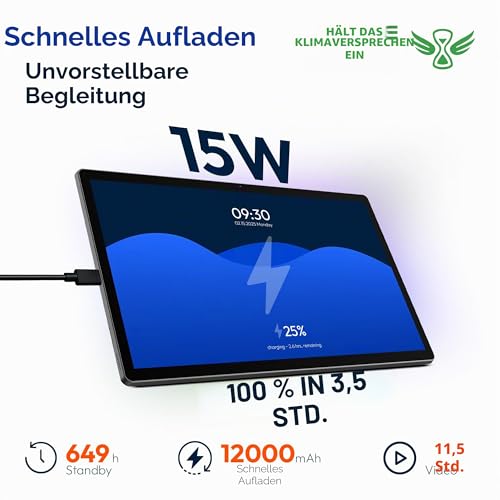 azamp 15,6 Zoll Tablet für Senioren – 2026 Großes mit 12000mAh Akku (30W Schnellladen) & Riesen-Display… – Ansicht 4