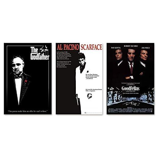 Close Up Gangster Movies - Póster (3 unidades, 61 x 91,5 cm), diseño de Papá Noel