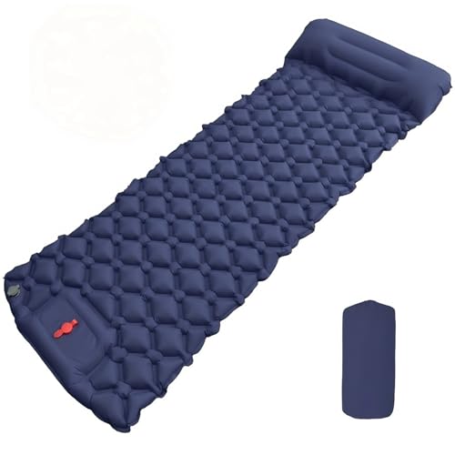 Camping Sleeping Pad, Ultralight Camping Mat with Pillow Built-in Foot Pump Inflatable Sleeping Pads Compact for Camping Backpacking Hiking Traveling Tent