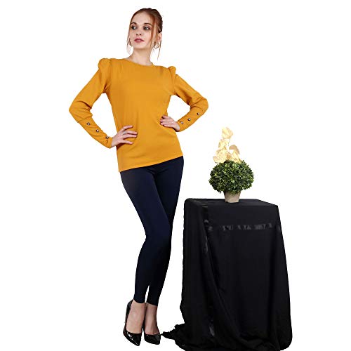 Image of POPWINGS Casual Solid Puff Button Long Sleeves Tops for Women || Summer Round Neck and Stylish Western Top for Women