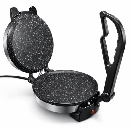Image of Lifewit Roti Maker Machine - Electric Roti Maker with Non-Stick 8.5inch Plates and Durable Handle, Auto Temperature Control Chapati Maker Machine with Indicator Lights, 950 Watts, Silver