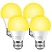 MINGER Bug Light Bulb Yellow LED Bulbs, Amber Bug Free Light Bulb Outdoor Porch Lights LED Warm Bulb 40W Equivalent (5W 550Lumens E26/E27), Outdoor Lighting Lamp for Patio Hallway Garage [4 Pack]