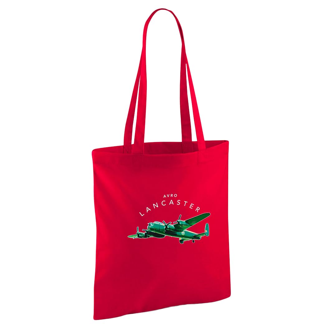 D Design Invent Print! Avro Lancaster Gift Shopping Bag WWII Aircraft Gift Keepsake For Men and Women 42cm x 38cm (Red)