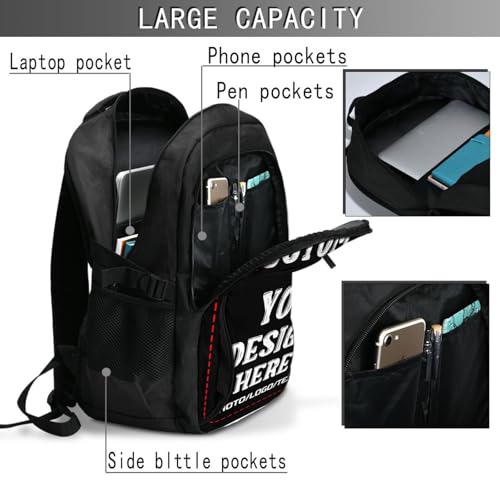 Personalized Backpack for Men Women, Custom Waterproof Laptop Bag with Name, Customized Travel Computer Bag with USB Port 18in4