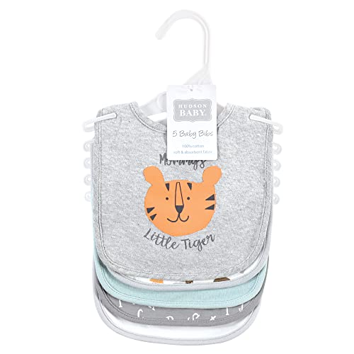 Image of Hudson Baby Unisex Baby Cotton Bibs, Alphabet Animals, One Size