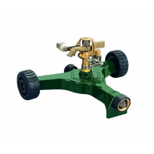 Orbit 56186N Brass Impact Sprinkler on Wheeled Base, Green