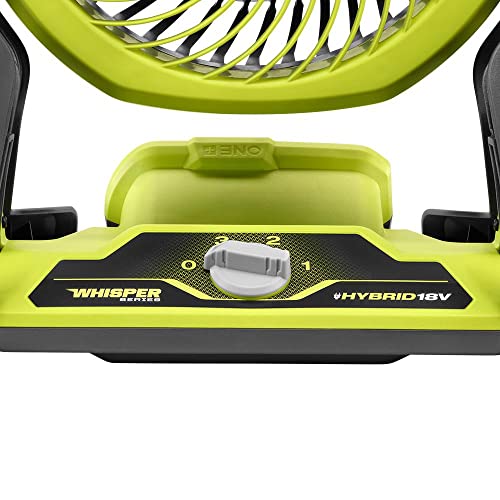 RYOBI ONE+ 18V Cordless Hybrid WHISPER SERIES 7-1/2 in. Fan (Tool Only), GREEN (PCL811B) 4 RYOBI ONE+ 18V Cordless Hybrid WHISPER SERIES 7-1/2 in. Fan (Tool Only), GREEN (PCL811B) - Image 4