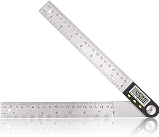 Digital Angle Finder,eSynic Professional 8 Inch Stainless Steel Angle Finder Ruler Tool 200mm Electronic Digital Angle Protractor Woodworking Finder with LCD Screen for Woodworking Construction etc.