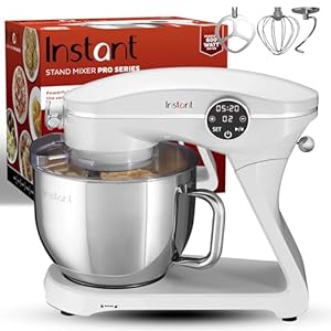 Instant Pot Instant Stand Mixer Pro,600W 10-Speed Electric Mixer with Digital Interface,7.4-Qt Stainless Steel Bowl,Dishwasher Safe Whisk,Dough Hook and Mixing Paddle,Pearl