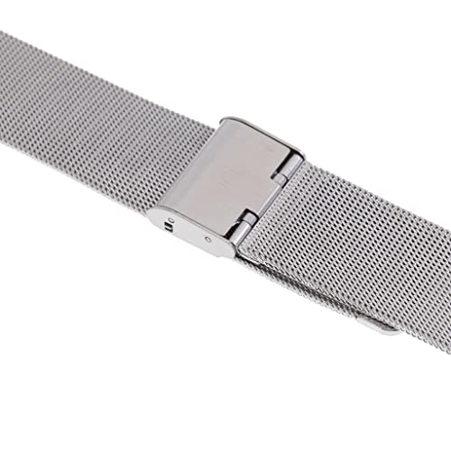 CALANDIS Silver Stainless Steel Wrist Watch Band Replacement Mesh Metal