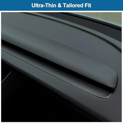 Dashboard Cover and Air Vent Covers Set for 2025 Tesla Model Y Juniper & Model 3 Highland, Anti-Reflective Sun Shade Protective Mat, Decorative Interior Trim Accessories ABS 4 PCS Matt Black — view 6