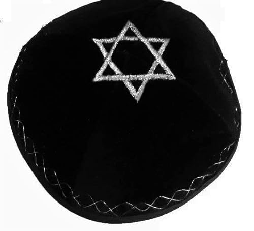 Kipa Judaico Veludo Estrela De Davi - Preto - De Israel