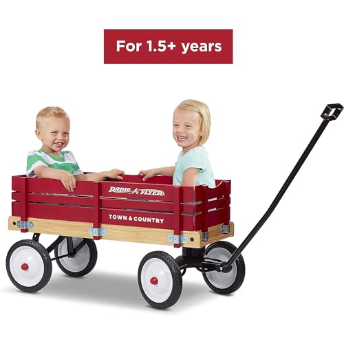 Radio Flyer, Foldable Wagon, Rolling Cart, Carts with Wheels, Outside Toys for Toddlers 1-3, Town & Country Toddler Stroller Wagon for Kids, Gardening, Camping Essentials, for Ages 1.5+ Years, Red by Radio Flyer - Image 2