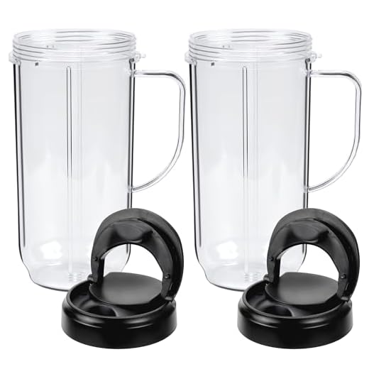 22oz Magic Bullet Blender Cups Replacement Parts with Flip Top To-Go Lid and Handle for Magic Bullet 250w Mb1001 Blender Accessories(2 Pack)