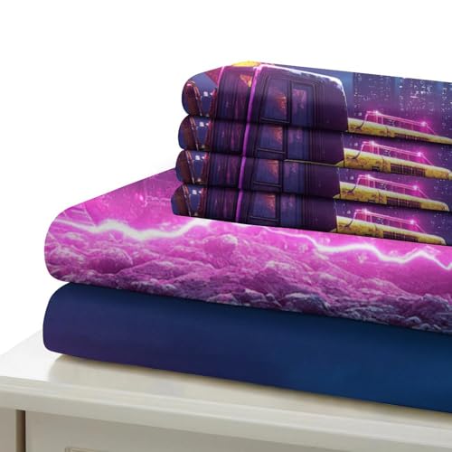 Housse de couette microfibre résistante fermeture éclair motif 3D grue