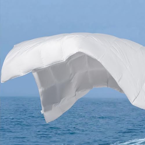 Lightweight Summer Down Fiber Comforter King Size Naturally Cooling Breathable Blanket for Hot Sleepers Cloud-Soft Fluffy White Comforters Ideal as a Cooling Comforter or King Duvet Insert