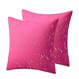 Phantoscope Pack of 2 Premium Dual Usage Outdoor Pillow Inserts, Waterproof Throw Pillows No Cover Needed, Colorful Decorative Couch Sham Cushion Stuffer Patio Couch Tent, Pink 18 x 18 Inches