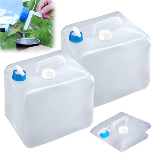 Dwafill Bidon d'eau pliable 20 L – Réservoir pour camping et randonnée (bleu, lot de 2)