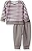 Hanes baby girls Ultimate Flexy Adjustable Fit Jogger With Sweatshirt Layette Set, Pink/Grey Stripe, 12-18 Months US