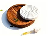 Handgemachter riesen Duftstein für ätherische Öle im Set mit einem kleinen Holztellerchen, ideal für ätherische Öle, Duftöle, Aromaöle oder Parfüms. Guter Duft in Schränke, Wohnzimmer und Keller.