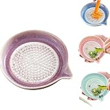Nuevo plato rallador de cerámica degradado, molinillo de ajo y jengibre hecho a mano de 4.7 pulgadas con boquilla de vertido, disco de rejilla de cocina multiusos para queso duro, pasta, comida para