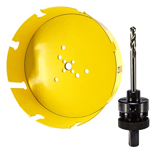 Maxtool 8-1/16" Tct Hole Saw 205Mm Carbide Tip Holesaw Arbored Pilot Bits Cutting Asphalt Brick Concrete Gypsum Limestone Tile Wood Mdf; Ct00Y57R804A #TOP2