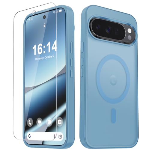 Google Pixel 10/10 Pro�p�P�[�X�A�}�b�g���C�g�ѓd�b�J�o�[[�X�N���[���v���e�N�^�[1���t��] [MagSafe & Pixelsnap�Ή�] [�ϏՌ��~���^���[�O���[�h�ی�] ������������o�b�N�A���x���_�[�p�[�v��