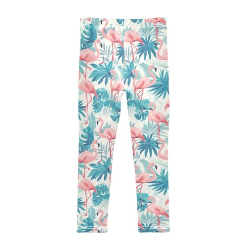 KLL Flamingo Palm Tree Girls Cotton Pants Casual High Waisted Workout Pants Running2