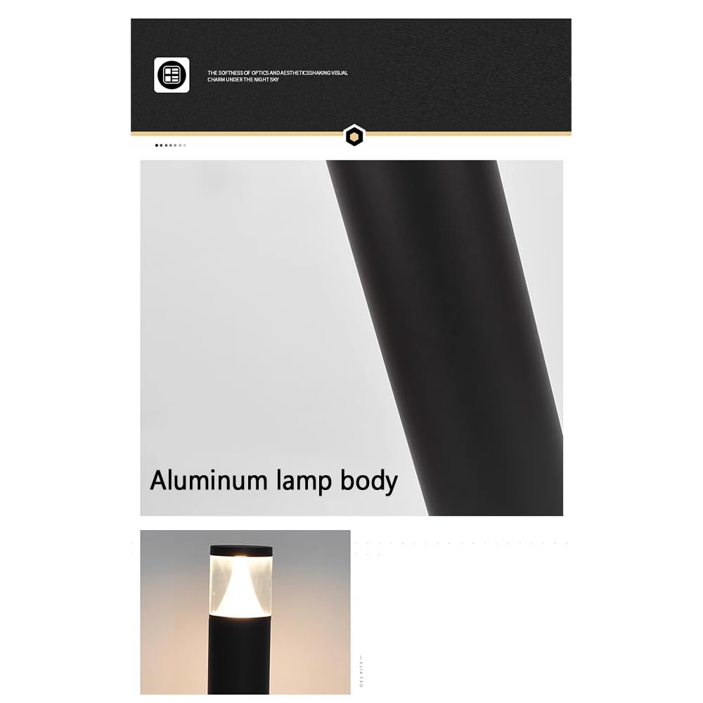 Lampada Solare da Giardino contemporanea, Impermeabile, per Ville, Giardini, Cortili, quartieri residenziali (Stile 39 A H60CM, 1 Pezzo)