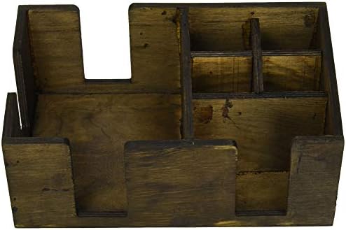 Wooden Bar Caddy - Bar Aide Cocktail Accessory and Napkin Holder and Bar Tidy