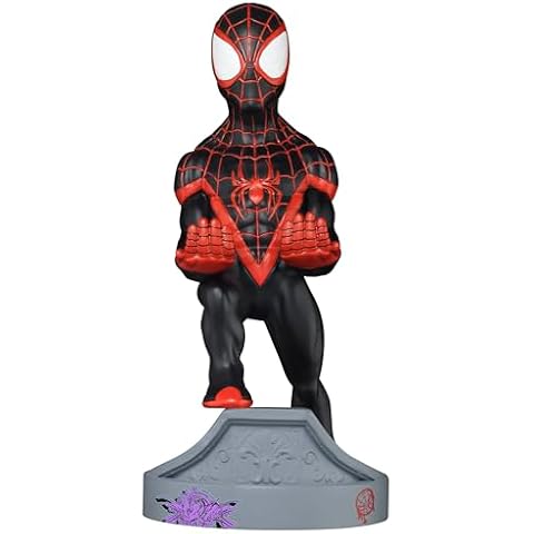 Exquisite Gaming: Spider-Verse: Miles Morales - Marvel Original Mobile Phone & Gaming Controller Holder, Device Stand, Cable Guys, Marvel Licensed Figure Cover