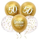 24pcs 50th Anniversary Decorations Balloons Gold 50th Wedding Anniversary Balloons 1975-2025