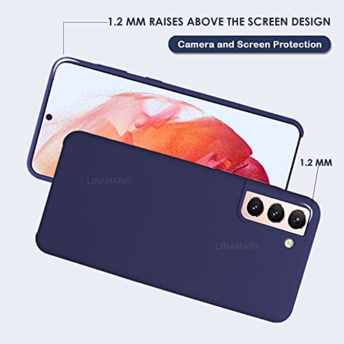 Image of LIRAMARK Liquid Silicone Soft Back Cover Case for Samsung Galaxy S21 (Midnight Blue)