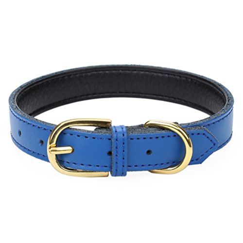 Collar clásico acolchado de cuero para mascotas tamaño L miniatura 2