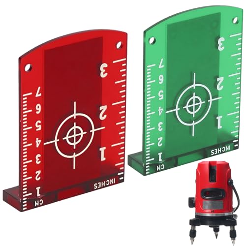 2 Laserzieltafel,Rote,GrüNe Laser Zieltafel,Laser ReceiNger Zieltafeln,Magnetisch Laser ZubehörR,für Kollimationslaser,Linienlaser,Kreuzlaser,Laser LasermessgeräTe & ZubehörR