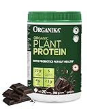 Organika Organic Plant Protein Powder Chocolate with Prebiotics & Probiotics – 22g Vegan Protein, 4g Fibre, Supports Digestion, Energy & Muscle Recovery – Low Sugar, Non-GMO – 780g