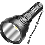 WholeFire Linterna XHP90 LED Super Brillante, 100000 Lúmenes Recargable por USB Potente Linterna 5 Modos Táctica de Policía Militar Linterna Exterior, Juego de Faros de Búsqueda
