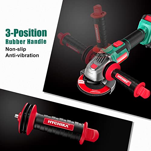 Hychika 18V Power Angle Grinder,Cordless Grinder With 4.0Ah Battery And Fast Charger,8500Rpm,5Pcs 4-1/2" Disc,3-Position Auxiliary Handle For Cutting And Grinding #TOP2