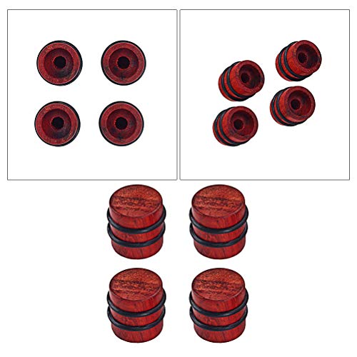 Healifty 4Pcs Wood Effect Pedal Control Amplifier Knobs For Electric Guitar Bass (Red) #TOP4