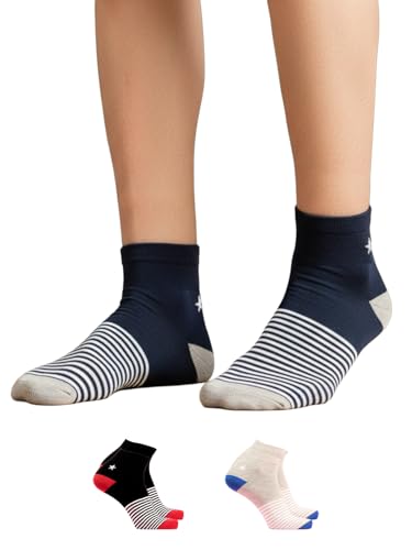 Image of Orbit Ankle Length Socks for Men |Made With Durable & Breathable Cotton | Ideal for Gym, Running, Office | 3 Pair -Multicolor